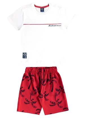 Bee Loop - Conjunto Camiseta Bermuda Tropical Bege - BEE LOOP