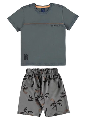 Bee Loop - Conjunto Camiseta Bermuda Tropical Cinza - BEE LOOP