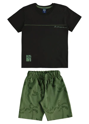 Bee Loop - Conjunto Camiseta Bermuda Tropical Preto - BEE LOOP