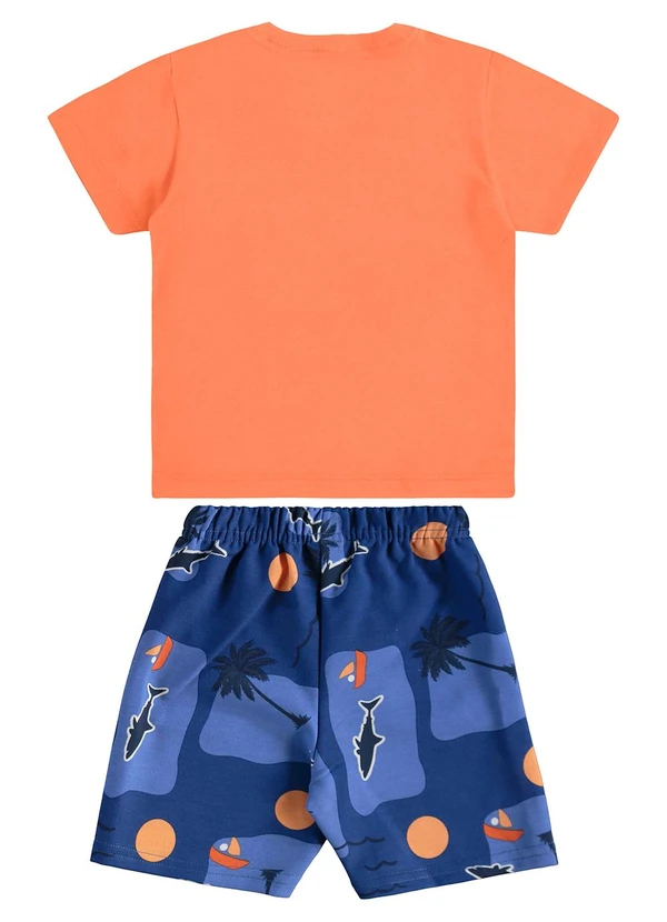 Bee Loop - Conjunto Camiseta Bermuda Tubarão Laranja 4