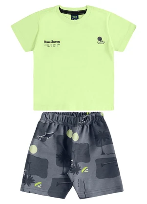 Bee Loop - Conjunto Camiseta Bermuda Tubarão Verde - BEE LOOP