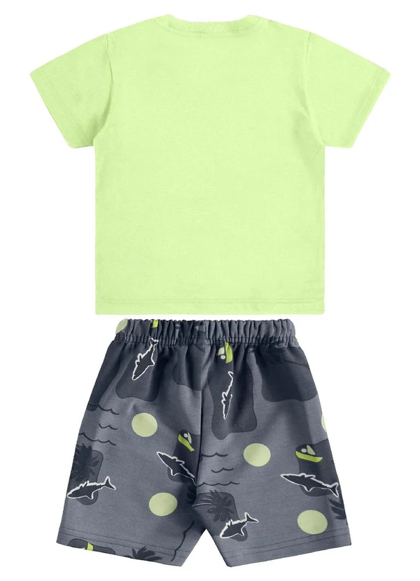 Bee Loop - Conjunto Camiseta Bermuda Tubarão Verde 3