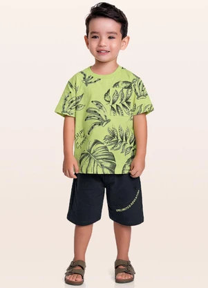 Fakini Kids - Conjunto Camiseta/Bermuda Verde - FAKINI KIDS