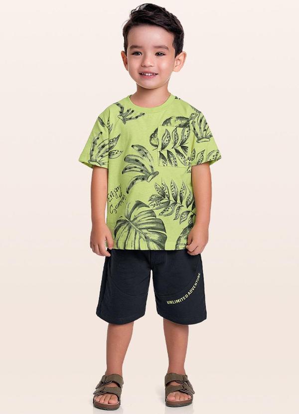 Fakini Kids - Conjunto Camiseta/Bermuda Verde