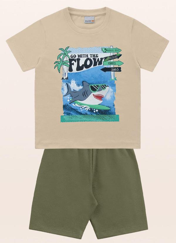 Fakini Kids - Conjunto Camiseta/Bermuda Verde