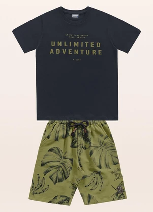 Fakini Kids - Conjunto Camiseta/Bermuda Verde - FAKINI KIDS