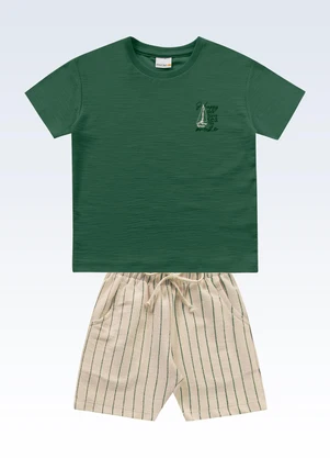 Fakini Kids - Conjunto Camiseta/Bermuda Verde - FAKINI KIDS