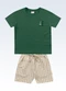 Fakini Kids - Conjunto Camiseta/Bermuda Bege - variação: Verde