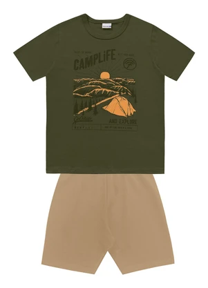 Fakini Kids - Conjunto Camiseta/Bermuda Verde - FAKINI KIDS