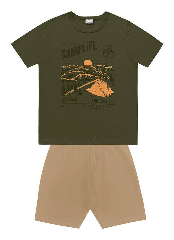 Fakini Kids - Conjunto Camiseta/Bermuda Verde
