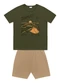 Fakini Kids - Conjunto Camiseta/Bermuda Marrom - variação: Verde