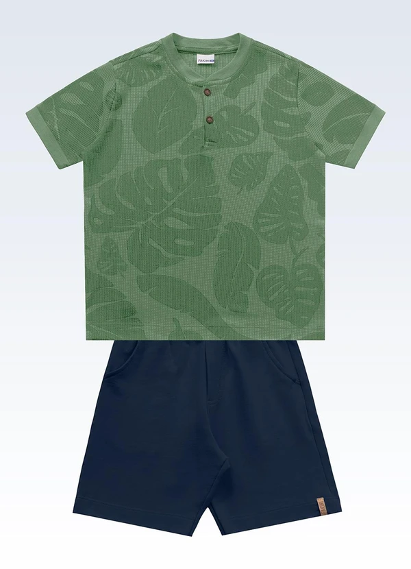 Fakini Kids - Conjunto Camiseta/Bermuda Verde