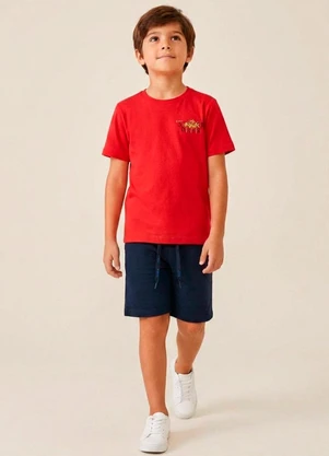 Fakini Kids - Conjunto Camiseta/Bermuda Vermelho - FAKINI KIDS
