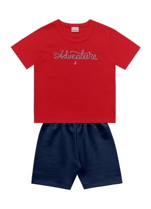 Fakini Kids - Conjunto Camiseta/Bermuda Vermelho - FAKINI KIDS