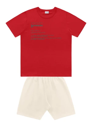 Fakini Kids - Conjunto Camiseta/Bermuda Vermelho - FAKINI KIDS