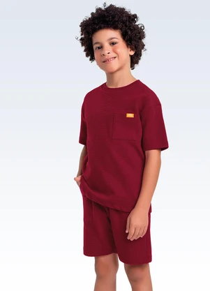Fakini Kids - Conjunto Camiseta/Bermuda Vermelho - FAKINI KIDS