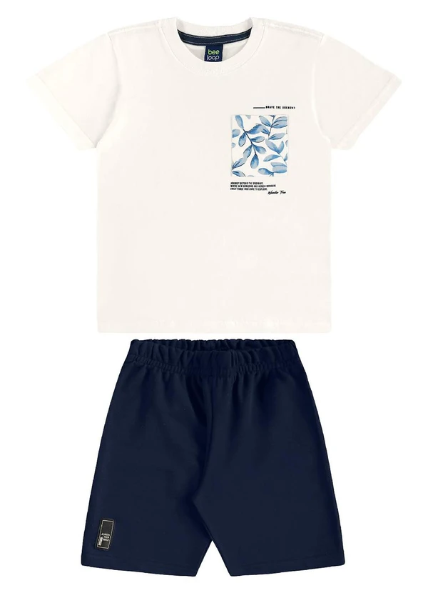 Bee Loop - Conjunto Camiseta Bolso Bermuda Bege 2