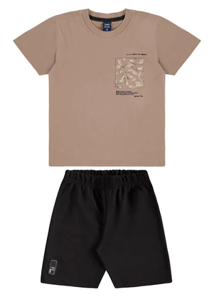 Bee Loop - Conjunto Camiseta Bolso Bermuda Marrom - BEE LOOP