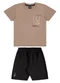 Bee Loop - Conjunto Camiseta Bolso Bermuda Marrom - variação: Marrom