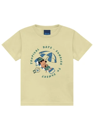 Ddk - Conjunto Camiseta Cachorro e Bermuda Marrom - DDK