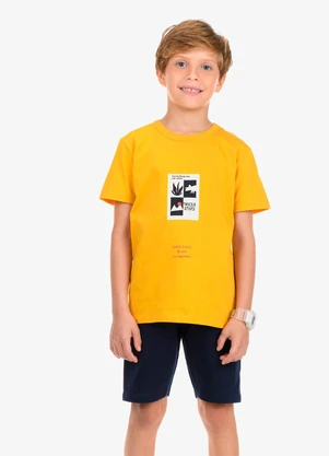 Rovi Kids - Conjunto Camiseta com Bermuda Amarelo - ROVI KIDS