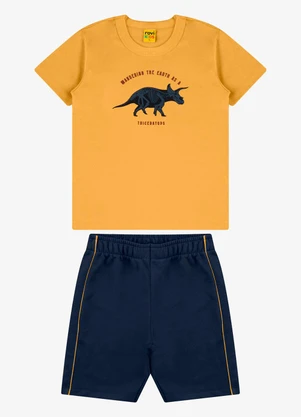 Rovi Kids - Conjunto Camiseta com Bermuda Amarelo - ROVI KIDS