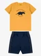 Rovi Kids - Conjunto Camiseta com Bermuda Preto - variação: Amarelo