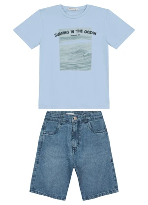 Trick Nick - Conjunto Camiseta com Bermuda Azul - TRICK NICK