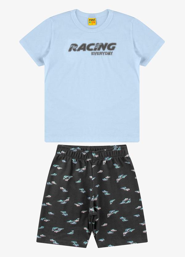 Rovi Kids - Conjunto Camiseta com Bermuda Azul