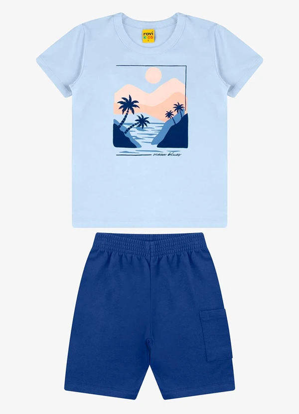 Rovi Kids - Conjunto Camiseta com Bermuda Azul 1