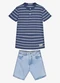 Trick Nick - Conjunto Camiseta com Bermuda Marrom - variação: Azul