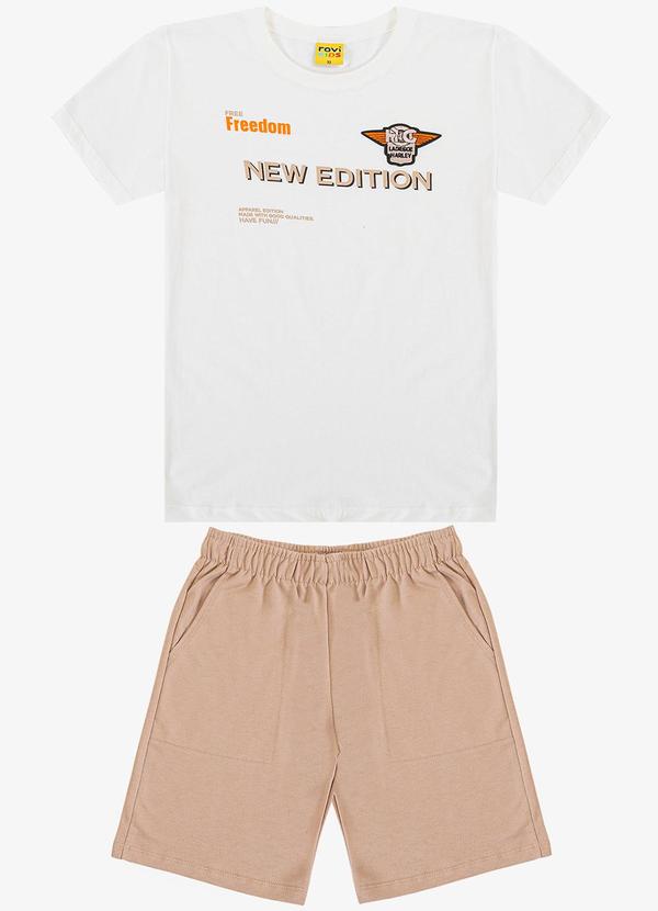 Rovi Kids - Conjunto Camiseta com Bermuda Bege 3