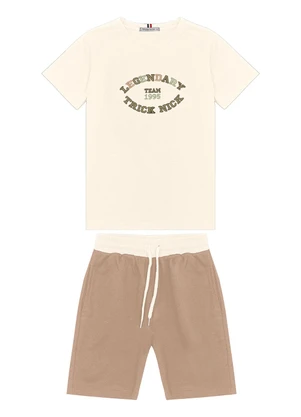 Trick Nick - Conjunto Camiseta com Bermuda Bege - TRICK NICK