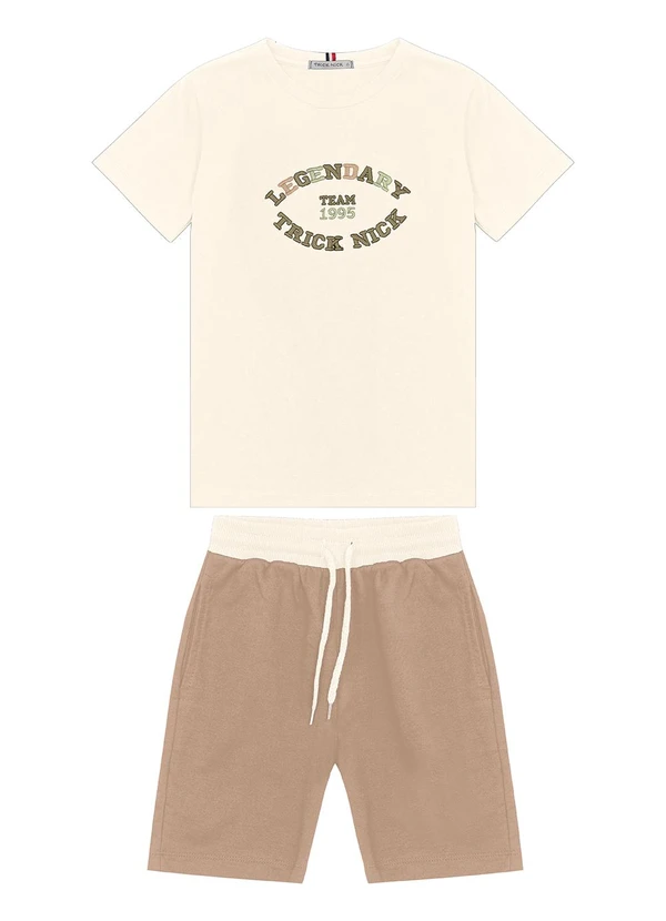 Trick Nick - Conjunto Camiseta com Bermuda Bege