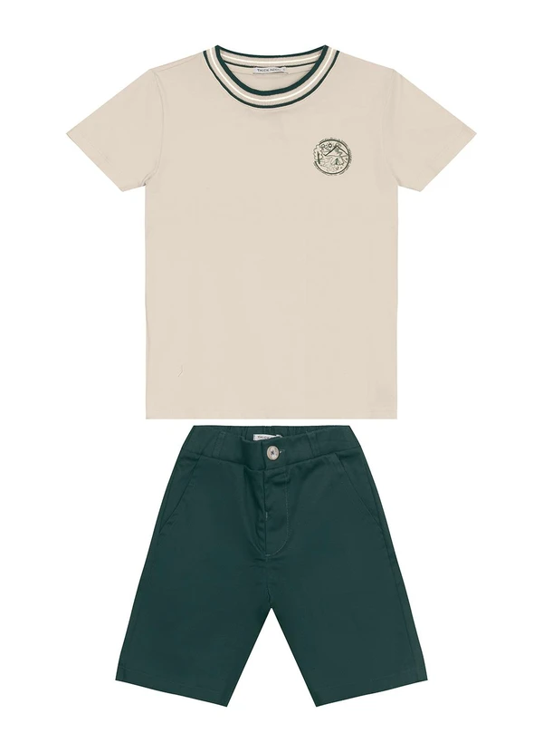 Trick Nick - Conjunto Camiseta com Bermuda Bege