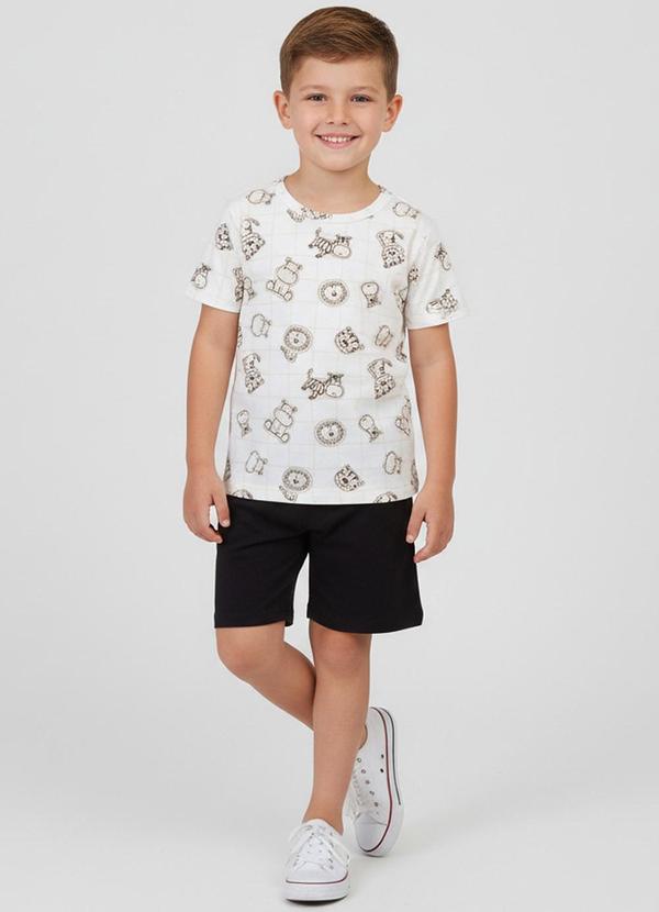 Rovi Kids - Conjunto Camiseta com Bermuda Bege 1