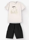 Trick Nick - Conjunto Camiseta com Bermuda Bege - variação: Bege
