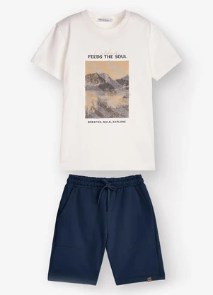 Trick Nick - Conjunto Camiseta com Bermuda Bege - TRICK NICK