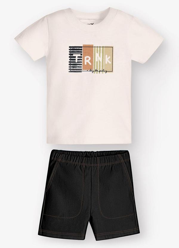 Trick Nick - Conjunto Camiseta com Bermuda Bege