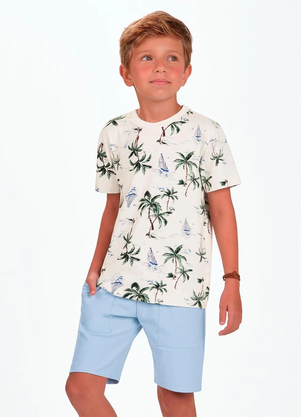 Trick Nick - Conjunto Camiseta com Bermuda Bege