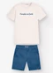 Trick Nick - Conjunto Camiseta com Bermuda Bege - variação: Bege