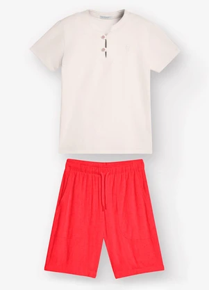 Trick Nick - Conjunto Camiseta com Bermuda Bege - TRICK NICK