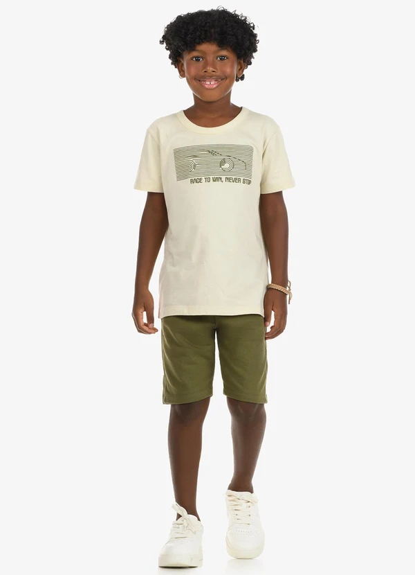 Rovi Kids - Conjunto Camiseta com Bermuda Bege 3