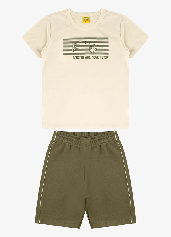 Rovi Kids - Conjunto Camiseta com Bermuda Bege 6