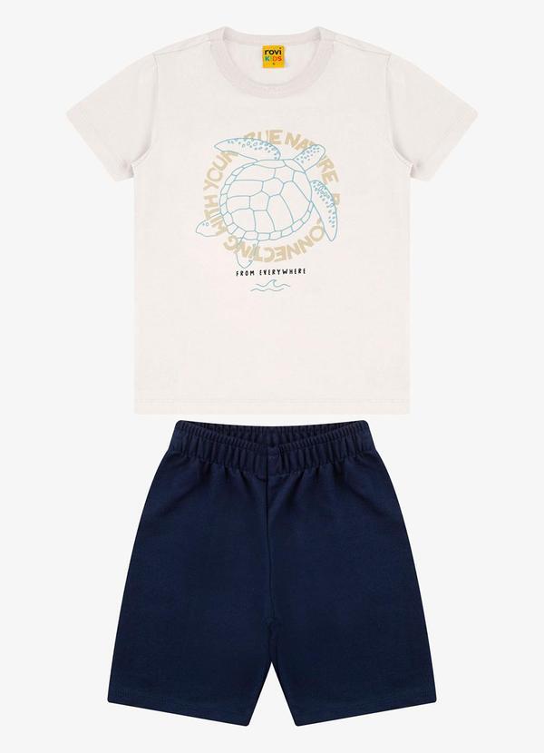 Rovi Kids - Conjunto Camiseta com Bermuda Bege