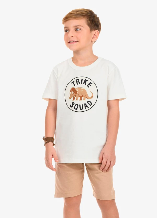 Rovi Kids - Conjunto Camiseta com Bermuda Bege