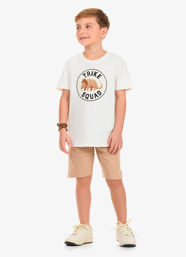 Rovi Kids - Conjunto Camiseta com Bermuda Bege 3