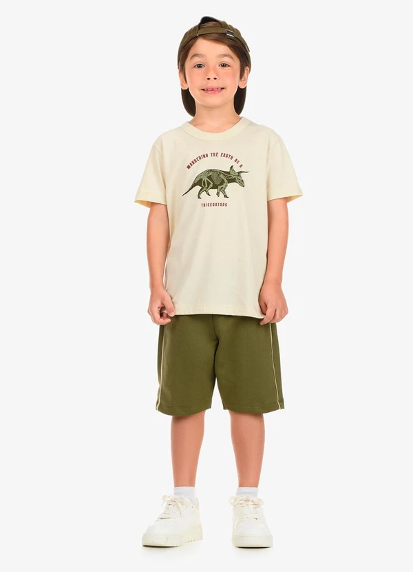 Rovi Kids - Conjunto Camiseta com Bermuda Bege 3