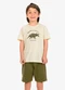 Rovi Kids - Conjunto Camiseta com Bermuda Preto - variação: Bege