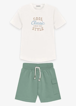 Trick Nick - Conjunto Camiseta com Bermuda Bege - TRICK NICK